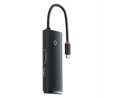 Baseus WKQX050001 Lite Series Hub Dokovací stanice černá / 2x USB 3.0 / 1x USB-C / 1x HDMI / SD/TF