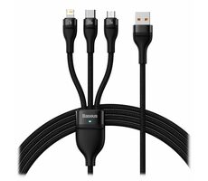 Baseus CASS030001 Kabel USB-A (M) - Micro-USB (M) 18W & USB-C (M) 100W & Lightning (M) 20W 1.2 m černá 