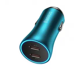 Baseus CGJP000003 Golden Contactor Pro Nabiječka do auta modrá / 2x USB-C / 40W
