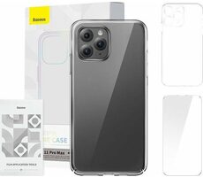 Baseus ARSJ000202 Crystal Kryt pro Apple iPhone 11 Pro Max čirá / + ochranné sklo / + čisticí sada