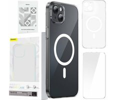 Baseus ARSJ010602 Magnetic Crystal Clear Kryt pro Apple iPhone 13 čirá / + ochranné sklo / + čisticí sada