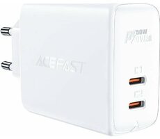 Acefast PD50W GaN nabíječka bílá / 2x USB-C / 50W