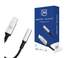 3mk Adaptér USB-C - Jack 3.5mm 0.15m černá 