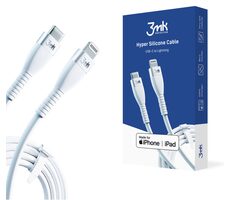 3mk Hyper Silicone datový kabel USB-C - Lightning  1m (20W) bílá / MFI / 20 W / 3A 