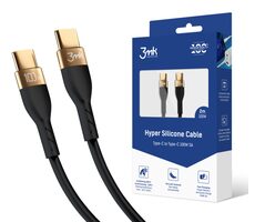 3mk Hyper Silicone datový kabel USB-C - USB-C 2m černá / 100 W / 5A 