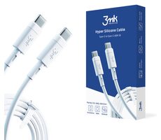3mk Hyper Silicone datový kabel USB-C - USB-C 1m (60W) bílá / 60 W / 3A 