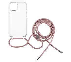 FIXED Pure Neck Pouzdro s růžovou šňůrkou na krk pro Apple iPhone 15 Plus