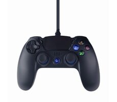 Gembird JPD-PS4U-01 Gamepad černá / vibrační systém / PS4 / PC / USB / LED / 3m