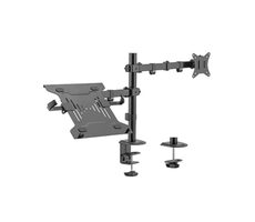 Brateck LDT66-C024ML / Držák monitoru a laptopu / dvě ramena / nosnost 9 + 4 kg / VESA 75 & 100
