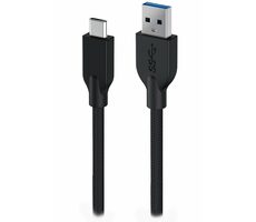 GENIUS ACC-A2CC-3A Kabel USB-A (M) - USB-C (M) 1 m černá / opletený / QC 3.0