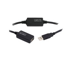 LogiLink UA0145 černá / Aktivní USB 2.0 prodlužovací kabel / 15m