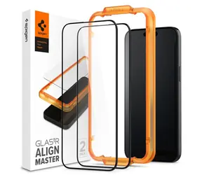 Spigen Glass tR AlignMaster 2 Pack ochranné sklo pro Apple iPhone 15 Plus FC černá / 2 ks