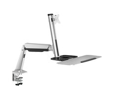 LogiLink BP0040 stříbrná / Rameno na pracovní stanici / 13" až 32" / nosnost 8 kg