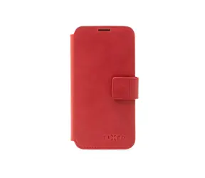 FIXED ProFit Kožené pouzdro typu kniha pro Apple iPhone 15 Pro červená
