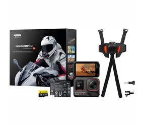 Insta360 Ace Pro 2 Motocyklový balíček / Sada: kamera + 2xAku + 1x MicroSDXC 128GB + Držák na helmu INST100-35