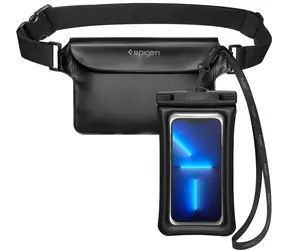Spigen Aqua Shield WaterProof Floating Case + WaterProof Waist Bag A621 černá / sada vodotěsného pouzdra a brašny 