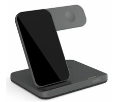 Epico Spello Bezdrátový nabíjecí stojánek 3v1 černá / až 15W / až 3 zařízení