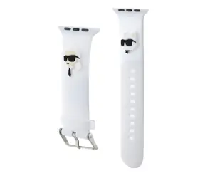 Karl Lagerfeld Karl and Choupette Head NFT Řemínek pro Apple Watch 38/40/41 bilá
