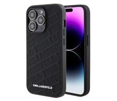 Karl Lagerfeld PU Quilted Pattern Zadní Kryt pro Apple iPhone 15 Pro Max černá