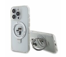 Karl Lagerfeld Ringstand Karl and Choupette MagSafe Zadní Kryt pro Apple iPhone 15 Pro Max bílá