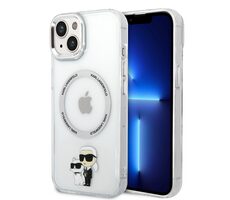 Karl Lagerfeld IML Karl and Choupette NFT MagSafe Zadní Kryt pro Apple iPhone 15 transparentní