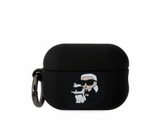 Karl Lagerfeld 3D Logo NFT Karl and Choupette Silikonové Pouzdro pro Apple AirPods Pro 2 černá