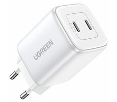 UGREEN Nexode Dual bílá / nabiječka / 2x USB-C / 25W+20W 