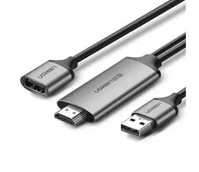 UGREEN Digitální AV Adaptér USB-A (M) & USB-A (F) - HDMI (M) 1.5m šedá