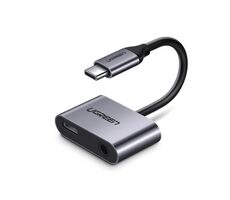 UGREEN Hub USB-C (M) - USB-C (F) & 3.5mm Jack (F) šedá