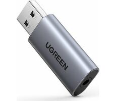 UGREEN 80864 Adaptér USB-A (M) - 3.5mm Jack (F) šedá