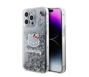 Hello Kitty Liquid Glitter Electroplating Head Logo Zadní Kryt pro Apple iPhone 15 Pro Max transparentní