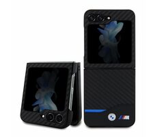 BMW M PU Carbon Blue Line Zadní Kryt pro Samsung Galaxy Z Flip 5 černá