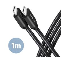 AXAGON propojovací synchronizační a nabíjecí kabel USB3.2 Gen 1 černá / PD 60W / Délka 1.0 m