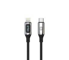 Forever LCD Kabel USB-C (M) - Lightning (M) 1m černá / 27W / LCD displej