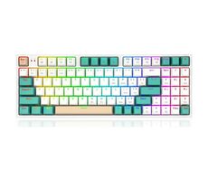 Redragon K643-WGC RGB PRO zelená / Bezdrátová herní klávesnice / mechanická / RGB / USB / BT / RF / US layout