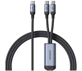 Joyroom SA21-1T2 C-2C Nabíjecí kabel USB-C (M) - 2x USB-C (M) 100W 1.5m černá