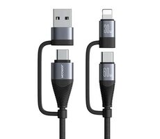 Joyroom SA37-2T2 Nabíjecí kabel USB-A/C (M) - USB-C + Lightning (M) 60W 1.2m černá