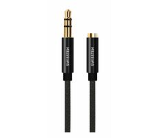 SWISSTEN TEXTILE 3.5mm jack - 3.5mm jack 1.5m černá