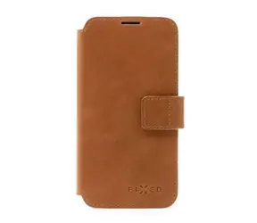 FIXED ProFit Kožené pouzdro typu kniha pro Apple iPhone 15 Pro Max hnědá