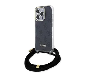 Guess IML 4G Printed Crossbody Zadní Kryt pro Apple iPhone 15 Pro černá