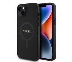 Guess PU Saffiano MagSafe Zadní Kryt pro Apple iPhone 15 černá