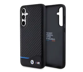 BMW M PU Carbon Blue Line Zadní Kryt pro Samsung Galaxy S23 FE černá