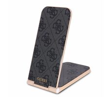 Guess Aluminium Stolní Bezdrátová Magnetická Nabíječka 2v1 4G Pattern černá