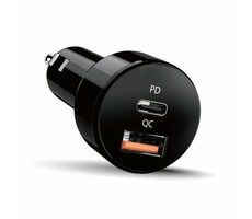 GENIUS PD-36AC-Car černá / Rychlonabiječka do auta / 36W / USB-C PD3.0 / USB-A QC3.0