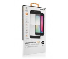 ALIGATOR Ochranné tvrzené sklo GLASS PRINT Samsung Galaxy S24 černá / lepení přes celý displej