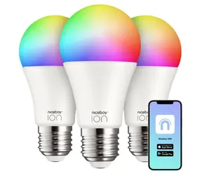 Niceboy ION SmartBulb RGB E27 9W 3ks / LED RGB / E27 / 9W / 806 lm / 2700-6500K / Wi-Fi