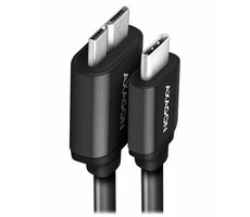 AXAGON BUMM3-CM10AB SPEED Datový kabel USB-C 3.2 - microUSB 1m černá