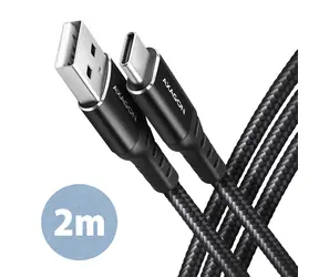 AXAGON BUCM-AM20AB HQ Datový kabel USB-A 2.0 - USB-C 2m černá