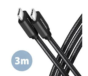 AXAGON BUCM3-CM30AB SPEED Datový kabel USB-C 3.2 - USB-C 60W 3.0m černá