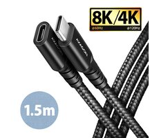 AXAGON BUCM32-CF15AB SPEED Datový kabel USB-C 3.2 (M) - USB-C (F) 240W 1.5m černá  